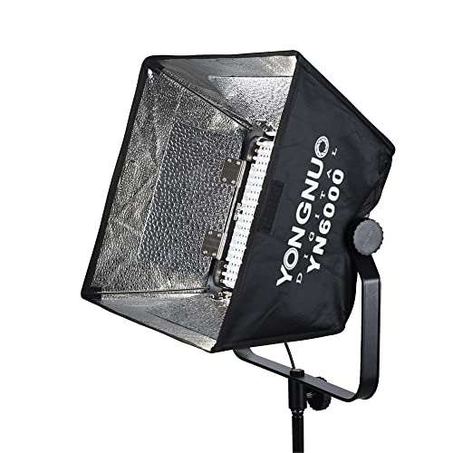 YONGNUO YN6000 Kit de luz LED de video con caja de luz y control de aplicaciones, 50 W regulable bicolor 3200K-5600 K iluminación de video CRI 95+, para juegos, transmisión/zoom/YouTube/Webex/fotografía