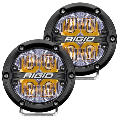 Rigid Industries 36118 Serie 360 Luz LED Todoterreno de 4 Pulgadas para Velocidad Moderada de 20 a 50 mph más par de retroiluminación ámbar