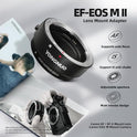 YONGNUO EF-EOS M II Lens Mount Adapter Ring, Auto Focus Adjustable Aperture, Control Converter Ring for Canon EF/EF-S Lens to Canon EOS-M (EF-M Mount)