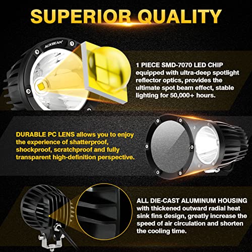 Auxbeam Cápsulas LED redondas de 4 pulgadas