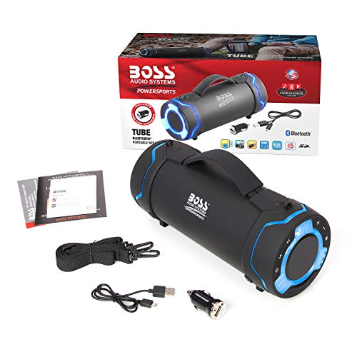 Boss Audio Systems Tube Portable Bluetooth Speaker Weatherproof IPX5 Rated SD/USB Ports FM Tuner