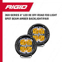 Rigid Industries - 36114 - Haz LED Todoterreno de 4 Pulgadas con luz de Fondo ámbar (36114)
