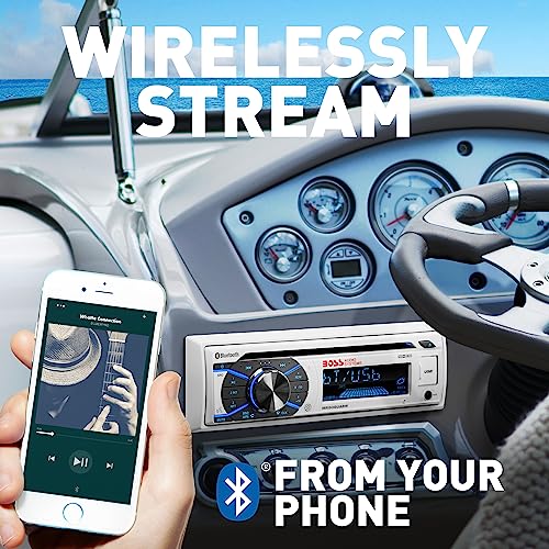 BOSS Audio mr508uabw Bluetooth, 1 DIN, Marine, MP3, CD, Am/FM Receptor