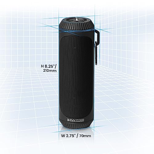 BOSS Audio Systems BOLT - Altavoz portátil inalámbrico Bluetooth – negro, altavoces fuertes de 1.5 pulgadas con graves, resistente a la intemperie, linterna, se vende en pares, para exteriores, hogar, fiesta, iPhone, computadora, computadora