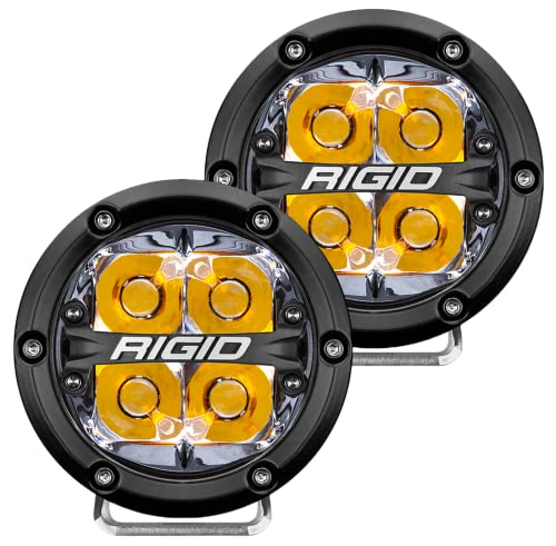 Rigid Industries - 36114 - Haz LED Todoterreno de 4 Pulgadas con luz de Fondo ámbar (36114)