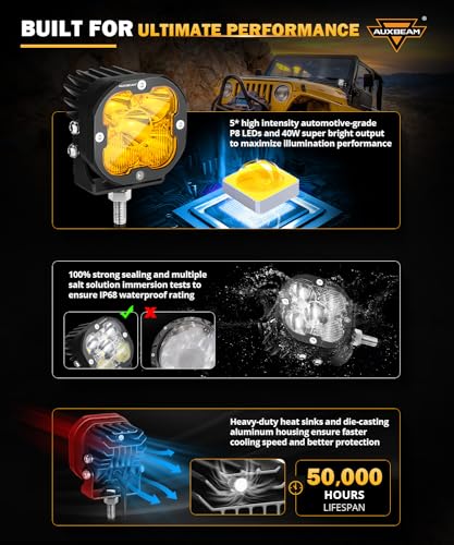 Auxbeam X-PRO Series - Cápsulas LED todoterreno, luces LED de trabajo para conducción