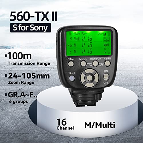 Yongnuo YN560-TX II S Disparador de flash inalámbrico para cámaras Sony, driver Trasmitter para Yongnuo YN-560III YN560 IV Flash Speedlite