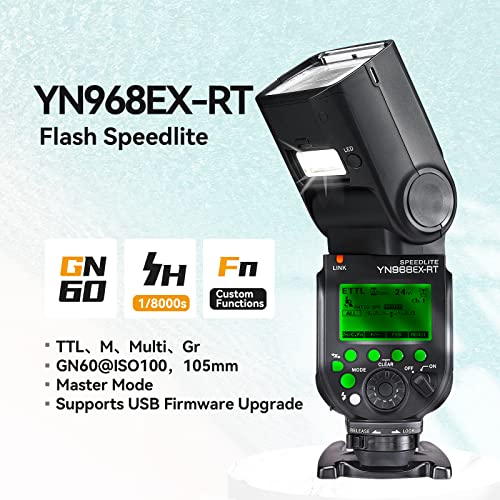 YONGNUO YN968EX-RT YN968EXRT GN60 Flash inalámbrico LED Speedlite Master TTL HSS para cámaras Digitales Canon