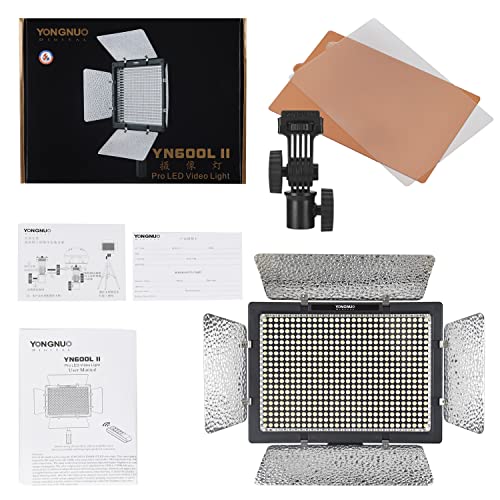 YONGNUO YN600L II LED Studio Video Light with Adjustable Color Temperature 3200K-5500K for the SLR Cameras Camcorders, like Canon Nikon Pentax Olympas Samsung Panasonic JVC etc.