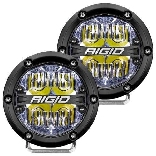 Rigid Industries 36117 Serie 360 Luz LED Todoterreno de 4 Pulgadas para Velocidad Moderada de 20 a 50 mph Plus par de retroiluminación Blanca