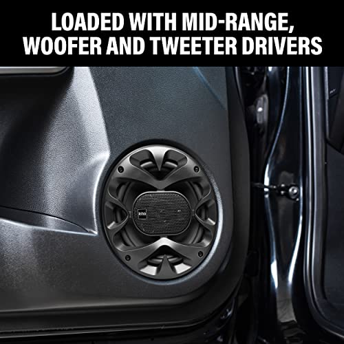 BOSS Audio Systems CH6530B Chaos Series 6.5 Pulgadas - Altavoces para Puerta de Coche - 300 vatios máximo (por par), coaxial, 3 vías, Rango Completo, 4 ohmios, se Venden en Pares, Bocinas para Carro