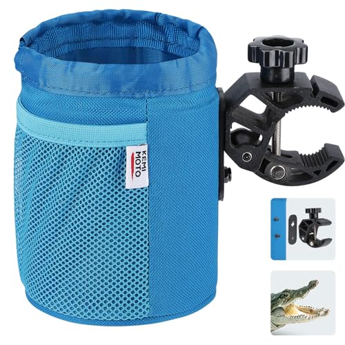kemimoto Portavasos de tela Oxford con drenaje y clip de cocodrilo para barco, motocicleta, ATV, bicicleta, silla de ruedas, caminador, scooter, carrito de golf, RV, cámper, silla, ajustable