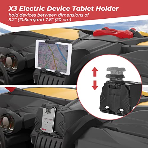 kemimoto Soporte para tablet de dispositivo eléctrico X3, caja de almacenamiento de montaje GPS X3 compatible con todos los modelos de Can Am Maverick X3, reemplaza a OEM #715002874