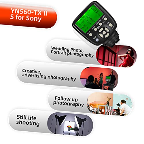 Yongnuo YN560-TX II S Disparador de flash inalámbrico para cámaras Sony, driver Trasmitter para Yongnuo YN-560III YN560 IV Flash Speedlite