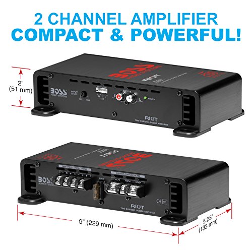 BOSS Audio 2 Canales MOSFET Amplificador de energía con Control Remoto de Nivel del subwoofer