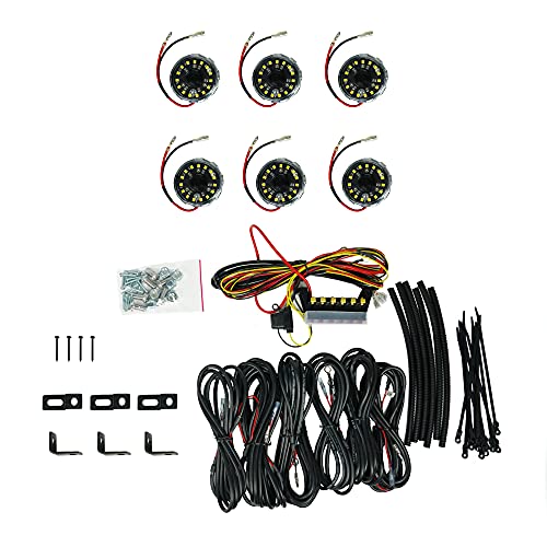 KC HiLiTES 91040 Cyclone V2 LED 6 Luces 5W bajo el vehículo Sistema de luz de Roca de Haz de inundación, Opciones de Montaje versátiles, Ilumina una Amplia área Alrededor del vehículo