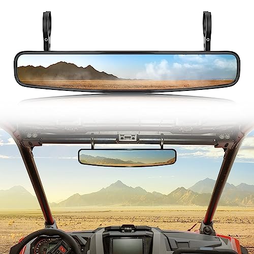 Kemimoto - Espejo retrovisor de 15 pulgadas UTV Race Convex Center Mirror con abrazaderas de 3/4 1.75 pulgadas o 2 pulgadas compatibles con Polaris RZR PRO XP R, Pioneer, CFMOTO ZFORCE, Can Am Commander Maverick, Talon 1000R 1000X