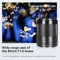 Yongnuo YN85MM F1.8Z DF DSM, lente de enfoque automático de fotograma completo, lente de teleobjetivo prime, para cámaras Nikon Z, sin espejo, color negro