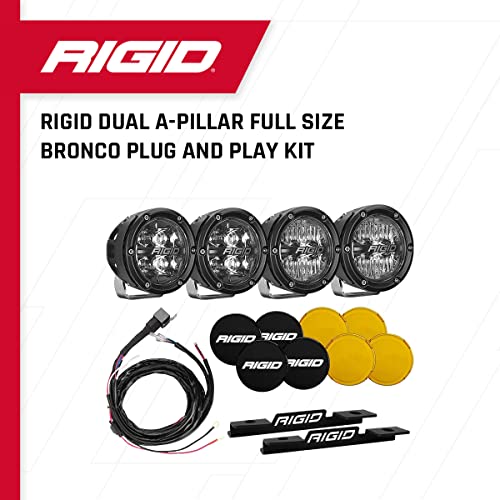 RIGID INDUSTRIES - Kit de montaje de pilar A de doble cápsula, compatible con Ford Bronco 2021 tamaño completo, compatible con la serie 360, serie D, cápsulas de radiancia, Adapt XP, DXL (46722)