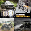 Auxbeam - Luces LED para disparos laterales de 5 pulgadas, 172 W, serie V-Ultra 20400 lm, luz LED todoterreno, luz ámbar DRL y foco, barra de luz de conducción de 270° más ancha con cubiertas