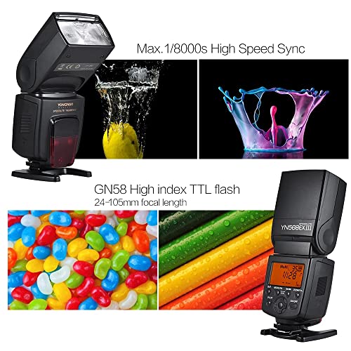 YONGNUO Upgraded YN568EX III Flash Speedlite Wireless Slave TTL with HSS 1/8000 for Nikon DSLR Cameras