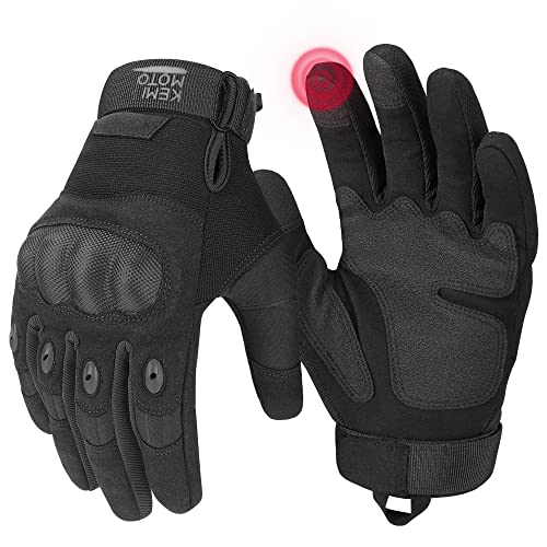 kemimoto Guantes tácticos para hombres, guantes de combate con visualización táctil con nudillos duros para trabajo al aire última intervensión, deportes, motocicleta, ciclismo, entrenamiento táctico, airsoft, paintball, tiro, caza, senderismo, camping, e