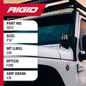 Rigid Industries - D-SS Pro, inundación, Carcasa Negra (par) para automóviles y ATV