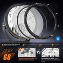 Nilight 7Inch Round Offroad Lights 2PCS 120W High Low Beam IP68 LED Driving Lights Pods Built-in EMC with 14AWG DT Connector Wiring Harness Kit for Truck ATV UTV SUV, 5 Years Warranty