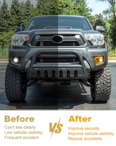 TBHOO - Luces antiniebla LED para Toyota Tacoma DRL, luces de circulación diurna ámbar, luces antiniebla LED para Toyota Tacoma, accesorios