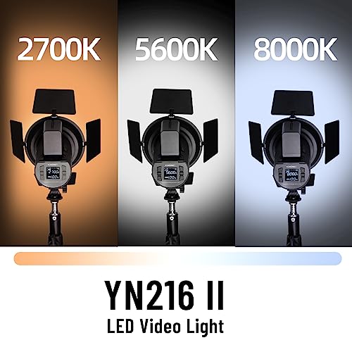 YONGNUO YN216 II - Luz LED de vídeo, temperatura de color ajustable 3200K-5600K, para Canon Nikon Pentax Olympus Samsung