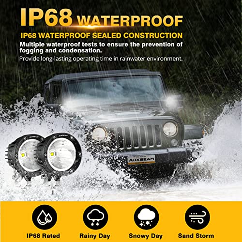 Auxbeam Cápsulas LED redondas de 4 pulgadas