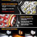 Auxbeam - Luces LED para disparos laterales de 5 pulgadas, 172 W, serie V-Ultra 20400 lm, luz LED todoterreno, luz ámbar DRL y foco, barra de luz de conducción de 270° más ancha con cubiertas