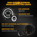Auxbeam 2024 - Luces LED redondas mejoradas de 9 pulgadas + luces antiniebla de 4 pulgadas para Jeep Wrangler JL JLU Sport Sahara Rubicon Gladiator JT con DRL y señal de giro, luz redonda