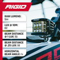 RIGID INDUSTRIES D-SS PRO - Par de luces LED de disparo lateral (punto) color negro, montaje, carcasa negra