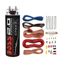 Boss Audio CPBK2 2 farad 20 voltios LED de voltaje digital para coche condensador de potencia y Soundstorm AKS8 calibre 8 amplificador de coche kit completo de cableado