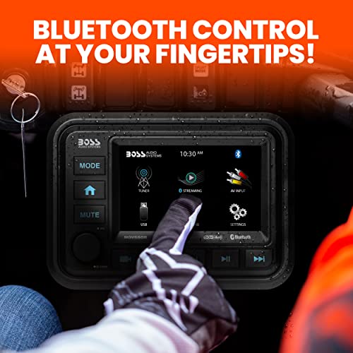 BOSS Audio Systems Receptor de calibre BPRZR5, sistema de 5 altavoces para modelos Polaris RZR 900S, 1000 y Turbo 2 y 4 asientos, receptor clasificado IPX6, Bluetooth, resistente a la intemperie, USB, sintonizador AM/FM, sin reproductor de CD