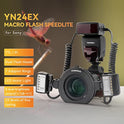 Yongnuo YN24EX S Macro Flash Speedlite, GN18 TTL con 2 cabezales de flash 7 anillos adaptadores, para cámaras Sony a6600 a6500 a6400 a7R4 a7R3 a7S3 a7S3 a7S3