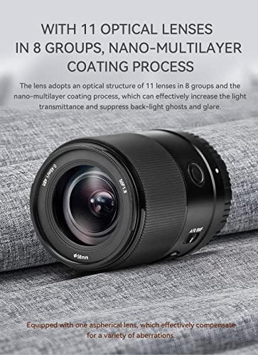 YONGNUO YN50MM F1.8Z DF DSM, lente AF MF de marco completo de 50 mm, apertura grande F1.8, lente Prime estándar para cámaras Nikon Z Mount sin espejo, color negro