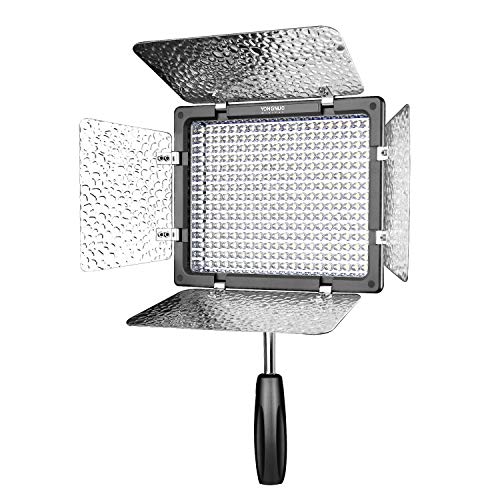 YONGNUO YN300 III YN-300 III - Luz de vídeo LED para cámara con adaptador de CA de 12 V2 A, temperatura de color ajustable, 3200 K-5600 K