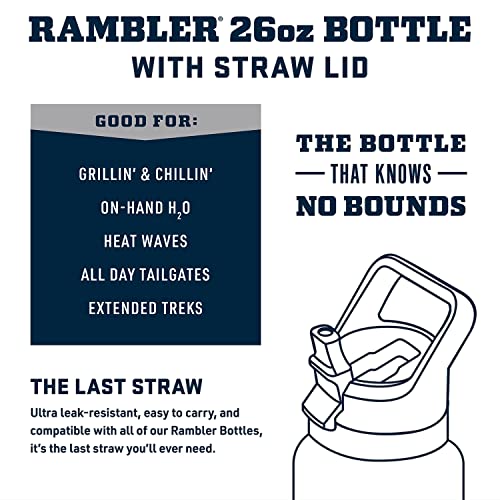 YETI Rambler 26 oz Bottle, Vacuum Insulated, Stainless Steel with Straw Cap