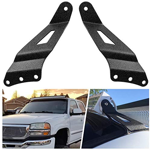 Nilight 2 soportes curvos de 52 pulgadas para barra de luz LED en la parte superior del techo del parabrisas para Chevy Silverado Suburban Avalanche Tahoe y GMC Yukon Sierra del 07 al 13