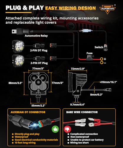Auxbeam X-PRO Series - Cápsulas LED todoterreno, luces LED de trabajo para conducción