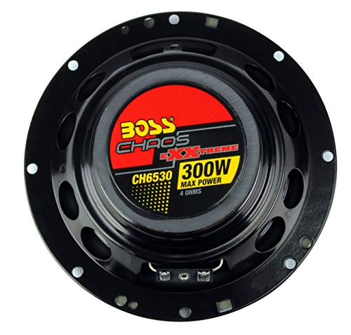 BOSS CH6530 - Altavoces coaxiales de audio para coche (6,5 cm, 3 vías, 600 W), color rojo