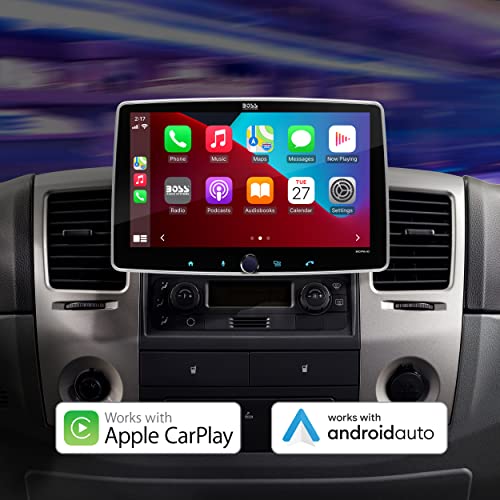 BOSS Audio Systems BVCP9700A-C - Sistema estéreo de Coche - Apple CarPlay, Android Auto, 7 Pulgadas Doble DIN, visualización táctil, Audio Bluetooth y Unidad Principal de Llamadas, Receptor de Radio,