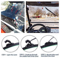Xislet UTV - Limpiaparabrisas de mano compatible con Polaris Ranger RZR Can Am Kawasaki Honda Pioneer Golf Cart manual limpiaparabrisas Kit de montaje de kit de instrucciones incluidas