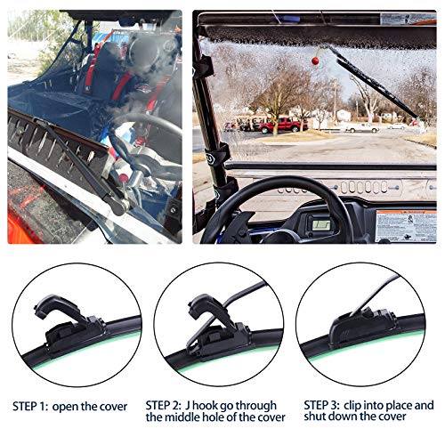 Xislet UTV - Limpiaparabrisas de mano compatible con Polaris Ranger RZR Can Am Kawasaki Honda Pioneer Golf Cart manual limpiaparabrisas Kit de montaje de kit de instrucciones incluidas