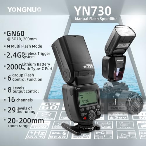 YONGNUO YN730 Lithum Battery Wireless Flash Speedlite GN60 2.4G Wireless Radio Master+ Slave for Canon Nikon Pentax Olympus.