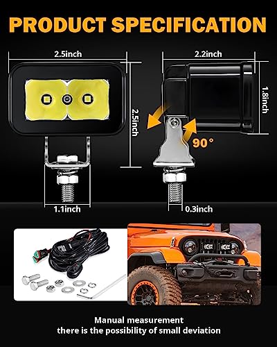 Auxbeam LED Light Pods with Side Shooter