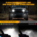 Auxbeam 2024 - Luces LED redondas mejoradas de 9 pulgadas + luces antiniebla de 4 pulgadas para Jeep Wrangler JL JLU Sport Sahara Rubicon Gladiator JT con DRL y señal de giro, luz redonda