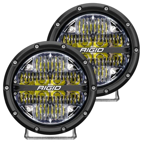 RIGID Industries - Luz LED Todoterreno de la Serie 360 de 6 Pulgadas para Velocidad Moderada de 20 a 50 mph Plus par de retroiluminación Blanca